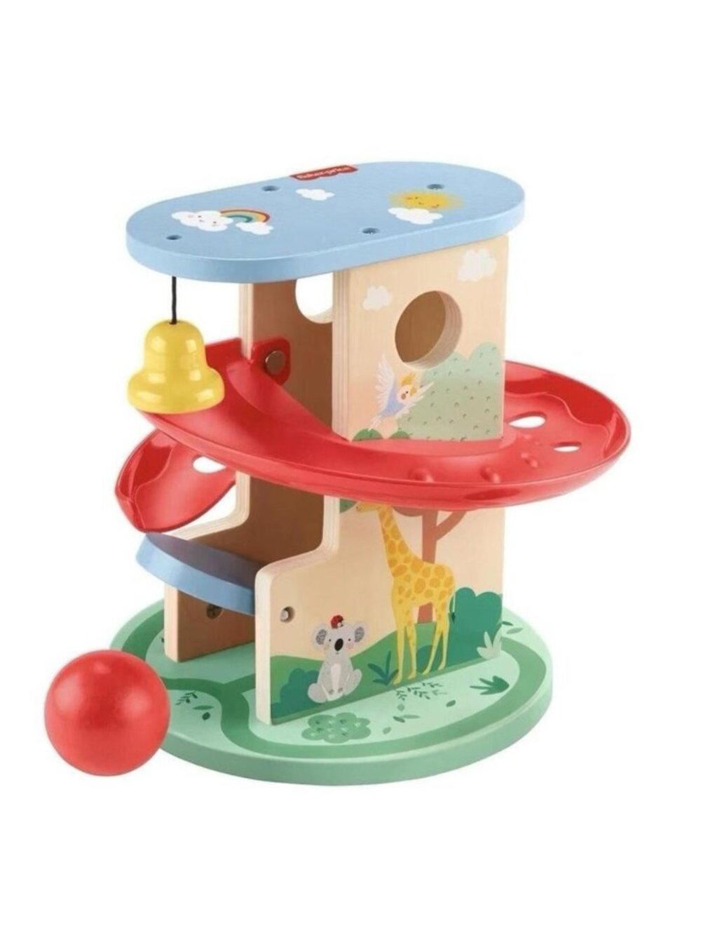 Fisher-Price Wood Treehouse Ball Run Baby Toy 9+ Months (2 PCS)